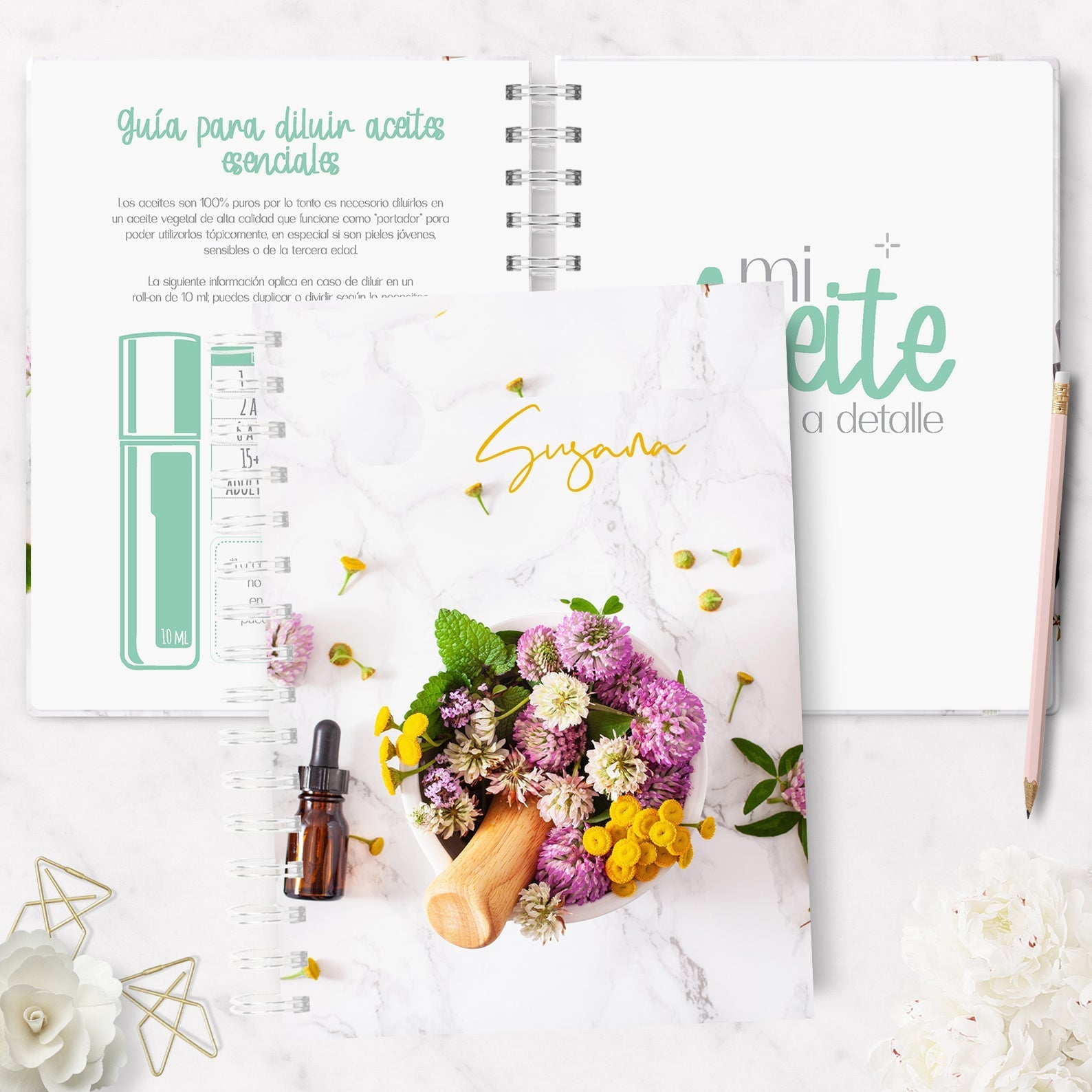 Diario de aceites esenciales Fiestas en Papel