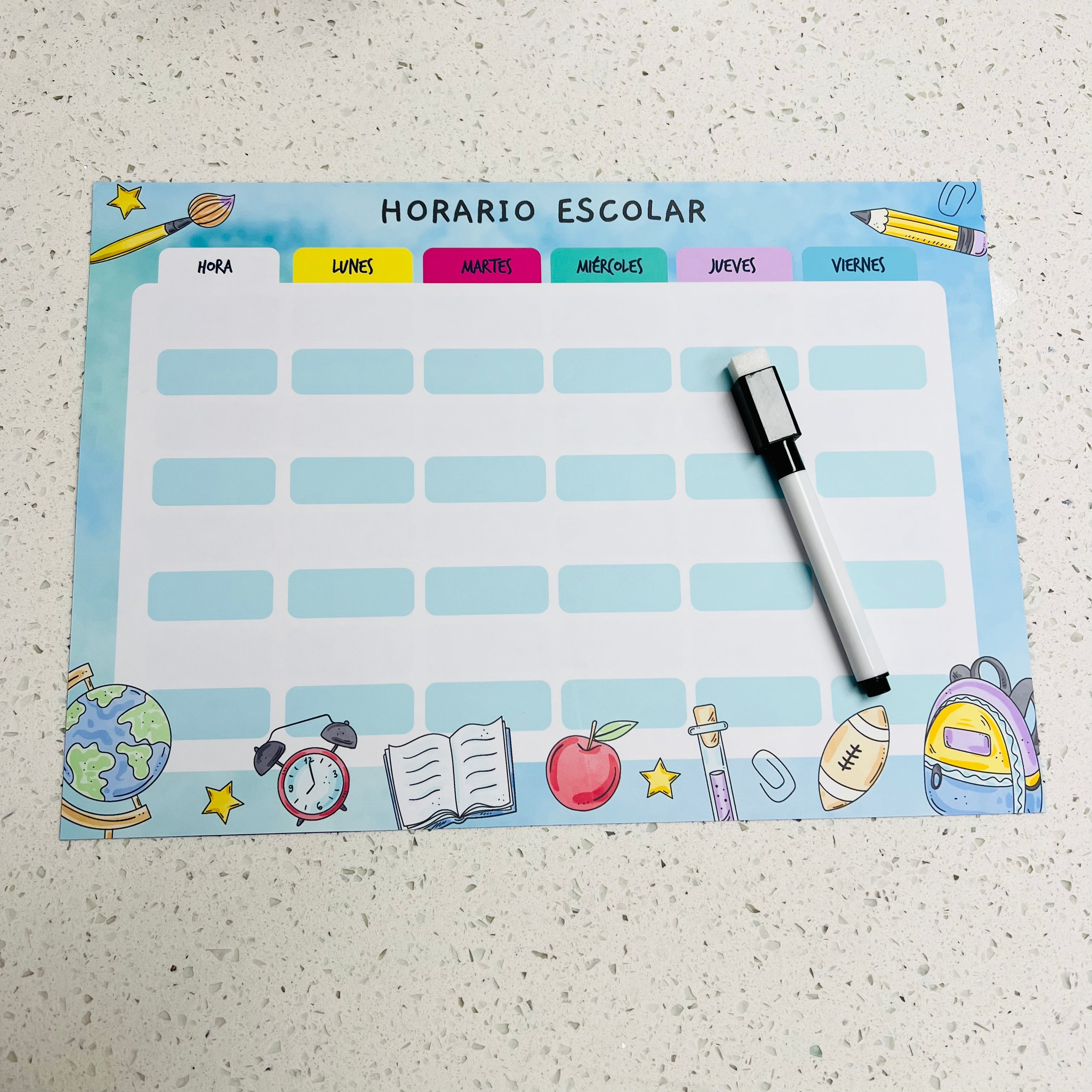 Horario escolar imantado Fiestas en Papel