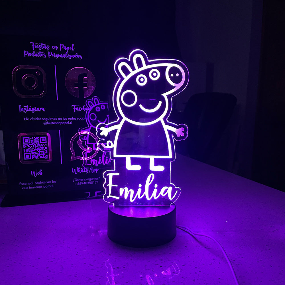 Lámpara led personalizada Fiestas en Papel