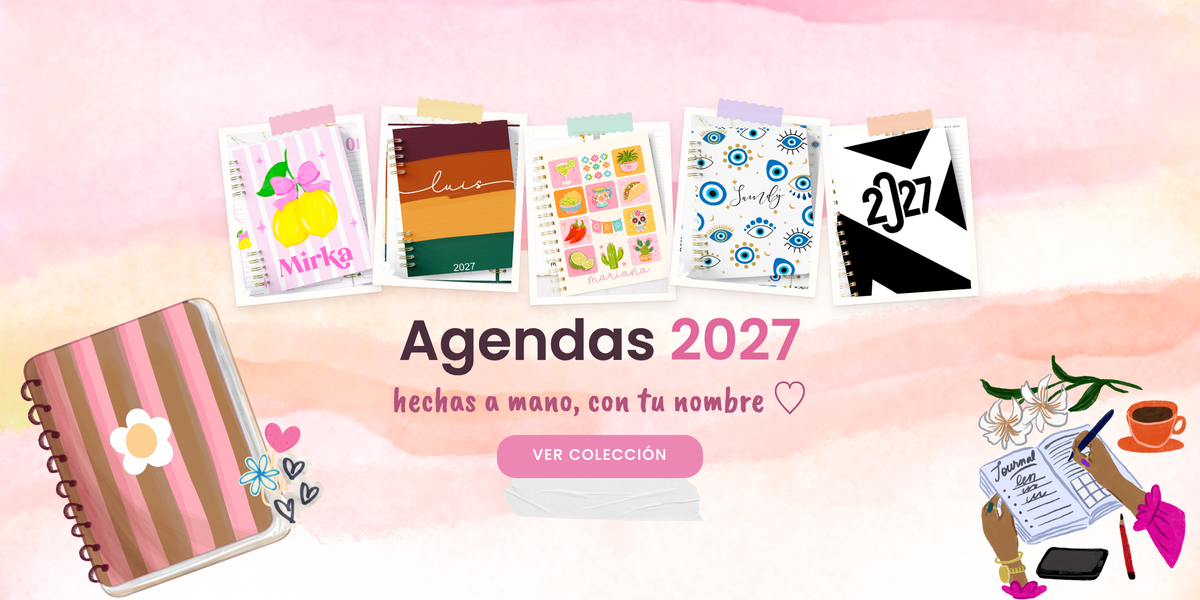 Agendas 2027 hechas a mano con tu nombre
