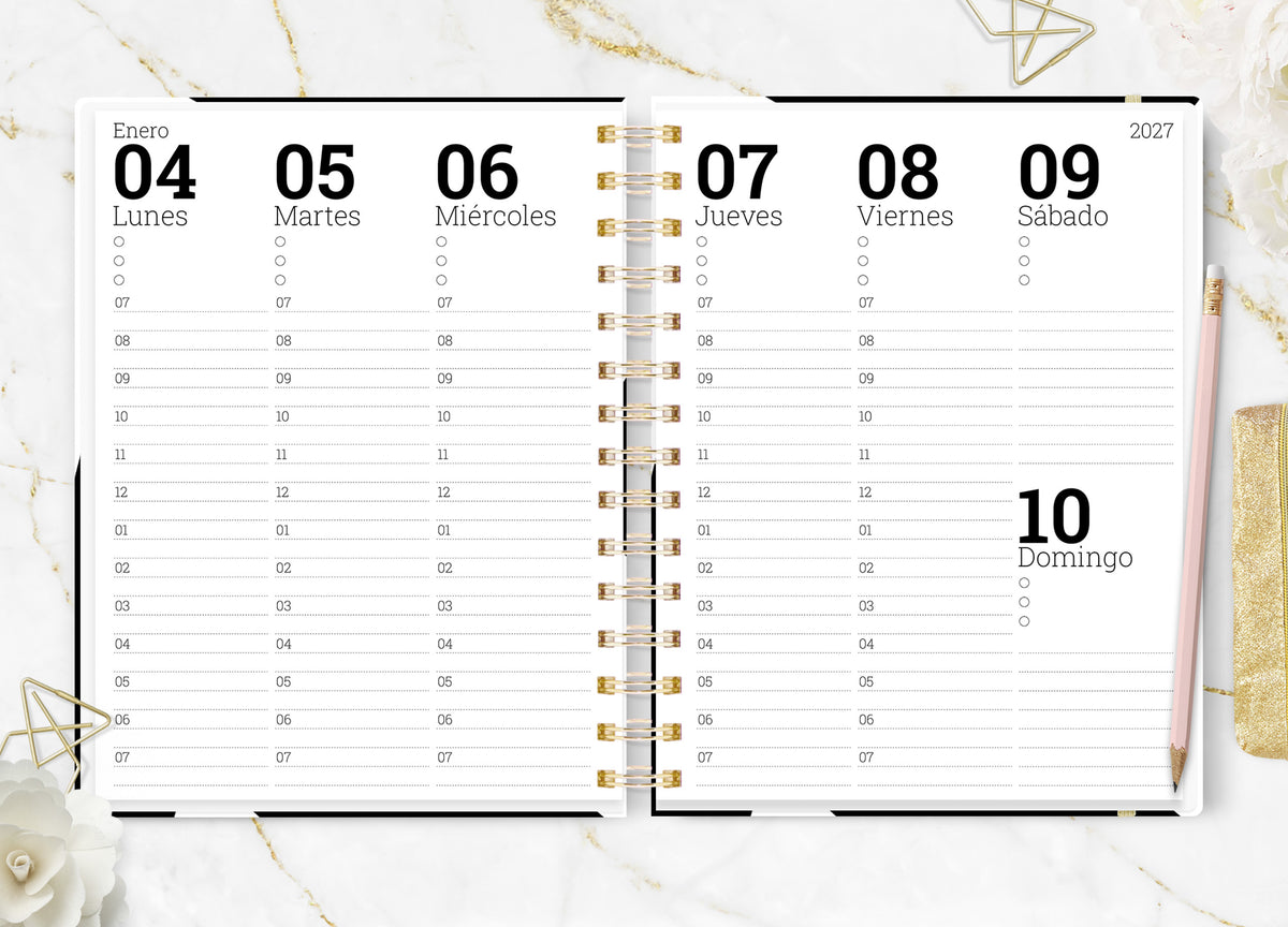 Agenda 2027 Black Tint Semanal