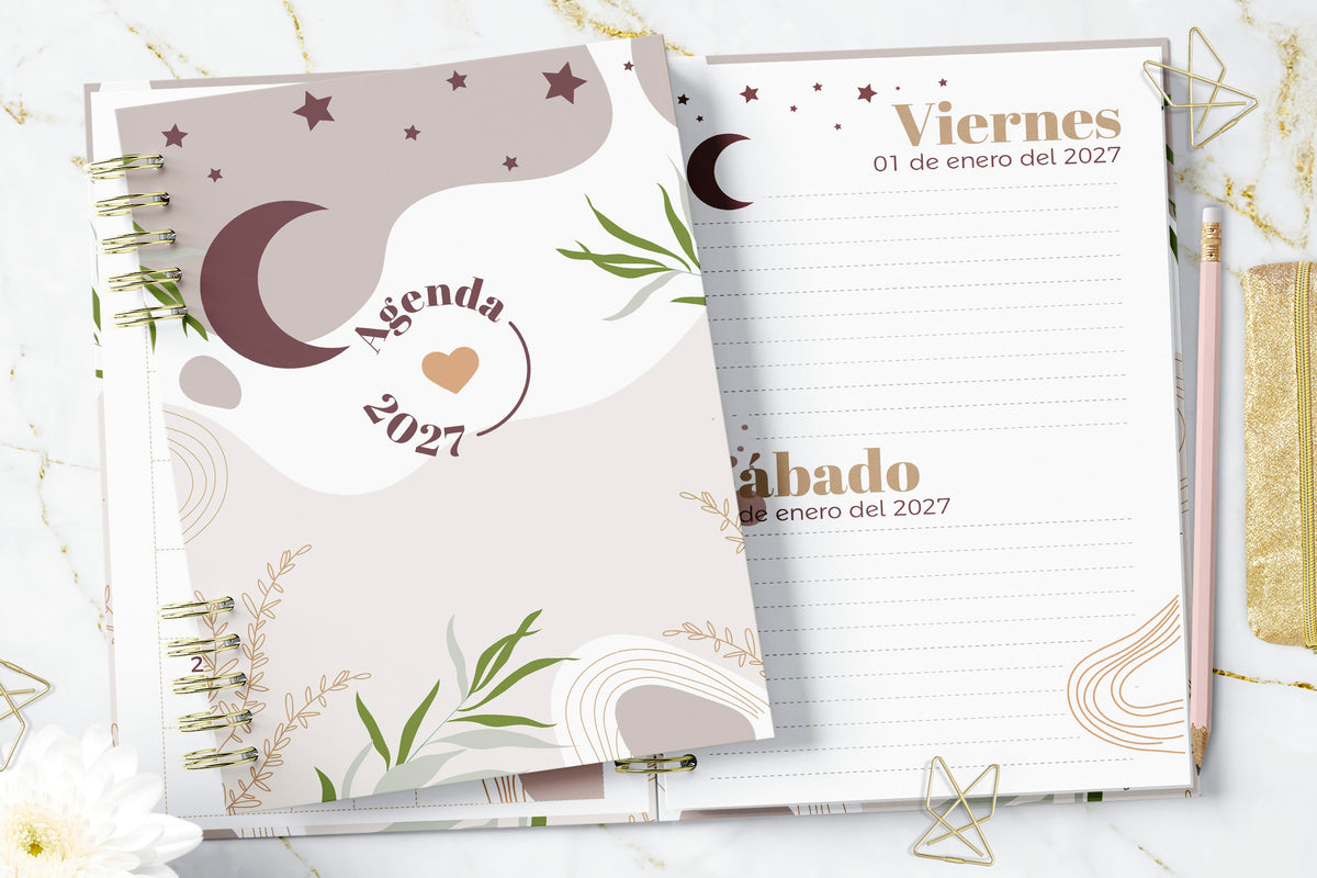 Agenda 2027 Boho Moon Dos Días