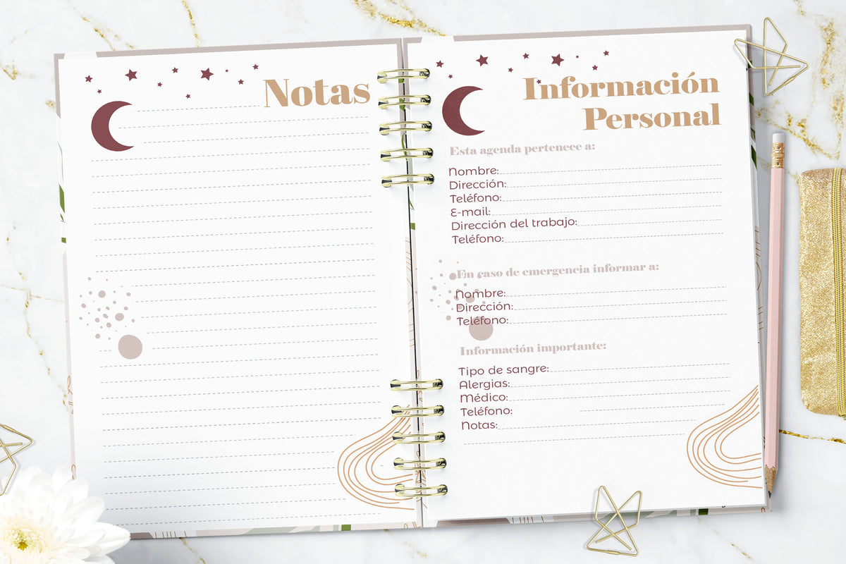 Agenda 2027 Boho Moon Dos Días