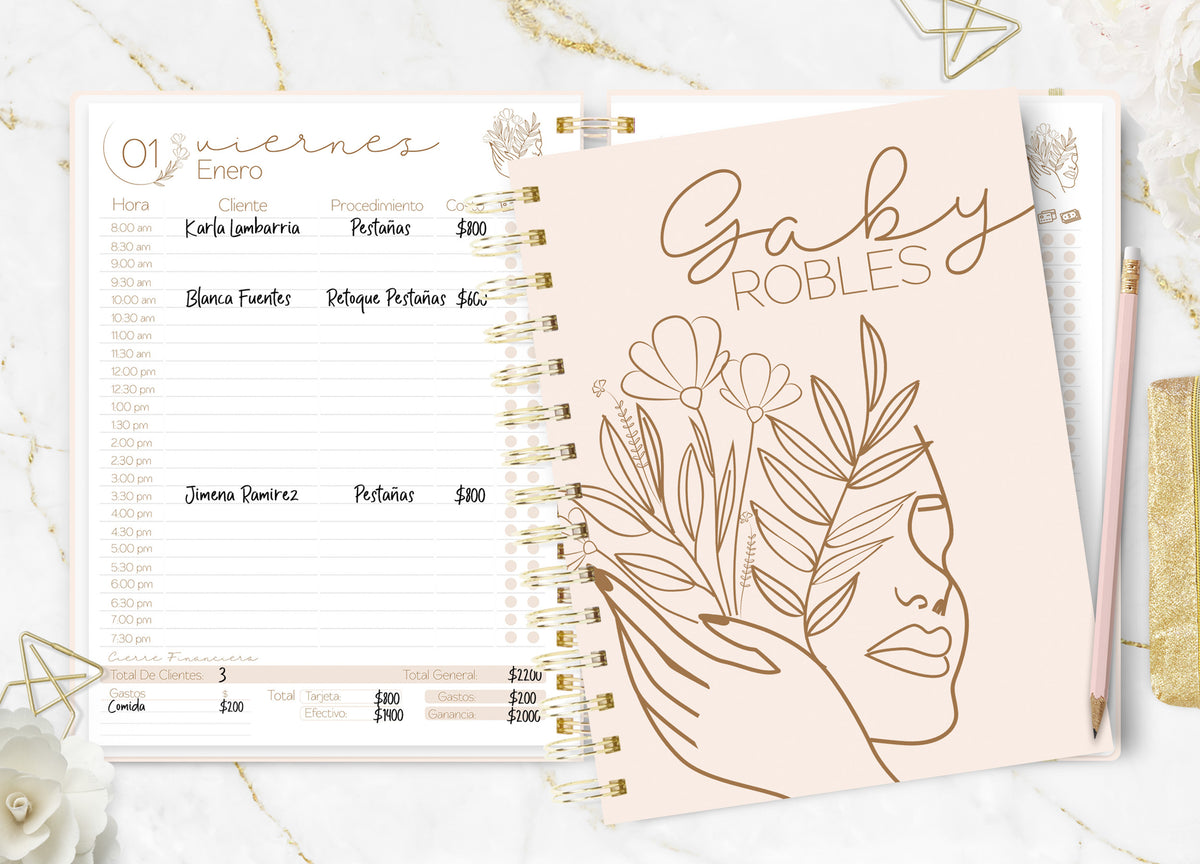 Agenda de Citas 2027 Beauty Flower