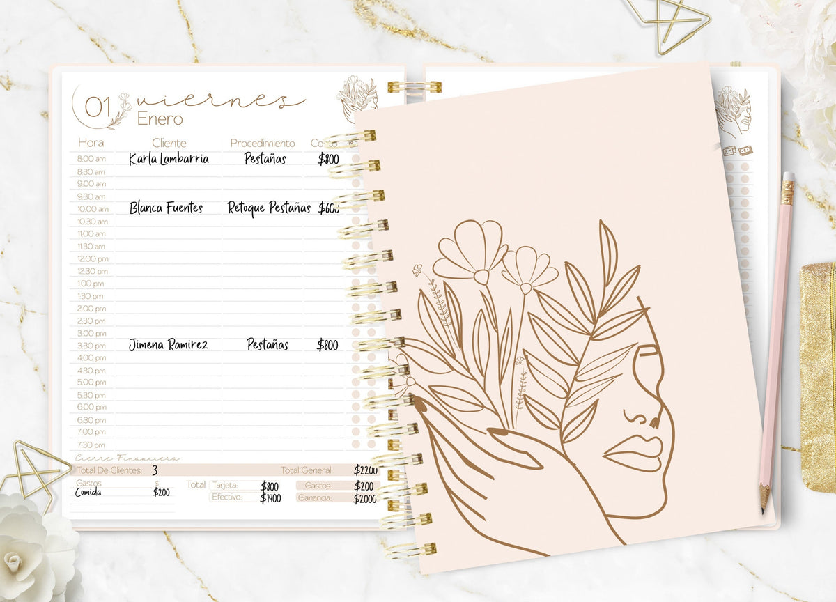 Agenda de Citas 2027 Beauty Flower (portada sin nombre)