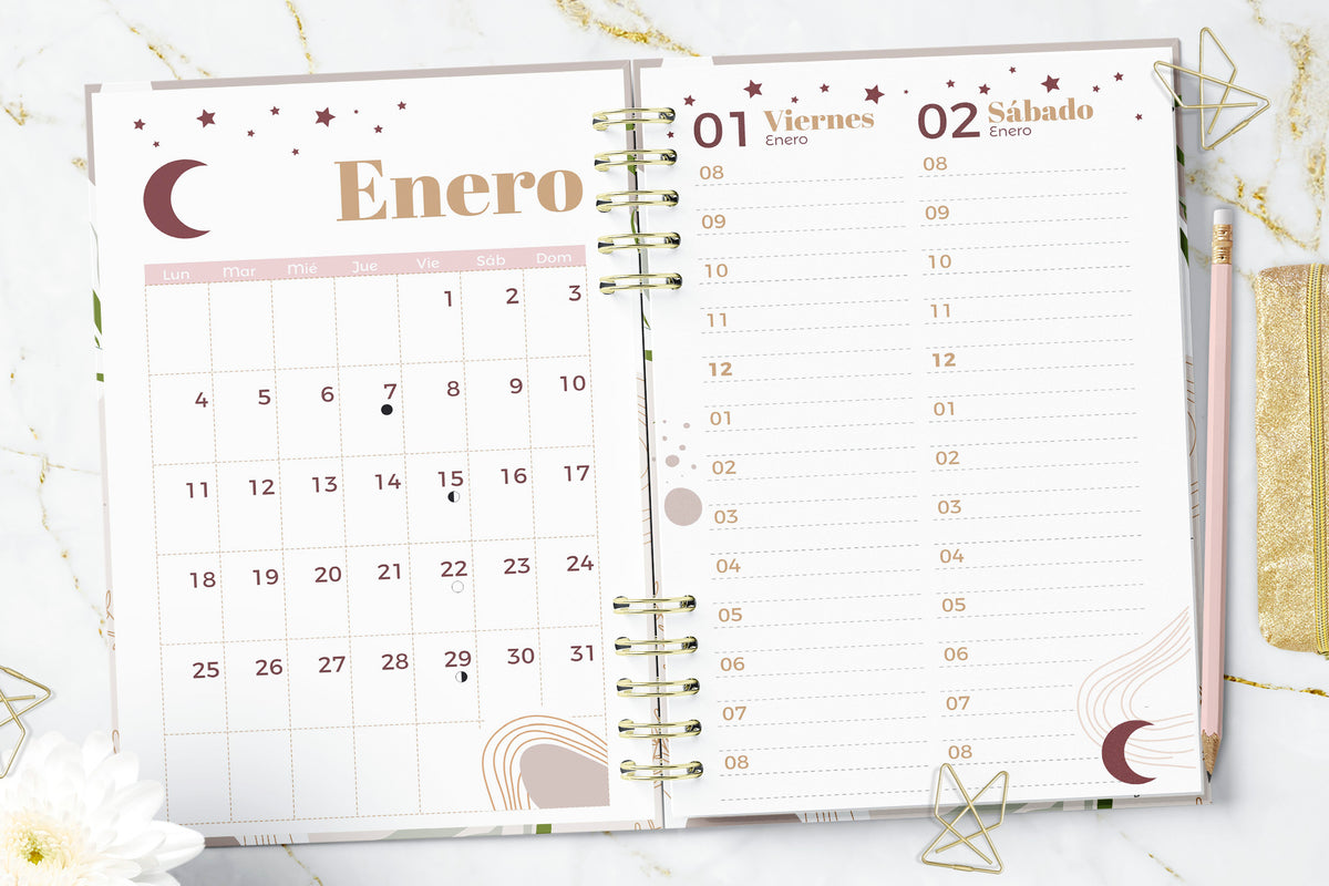 Agenda de Citas 2027 Boho Moon