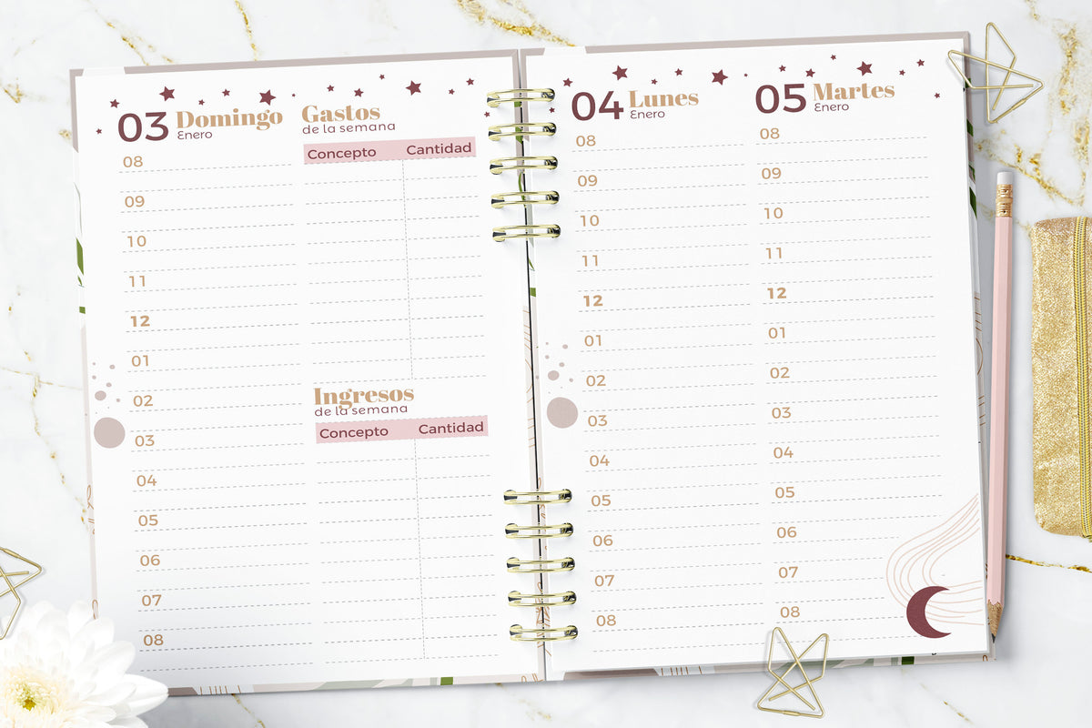 Agenda de Citas 2027 Boho Moon