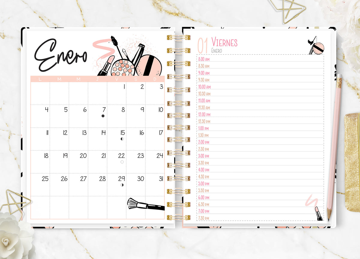 Agenda de Citas Makeup 2027 Diaria