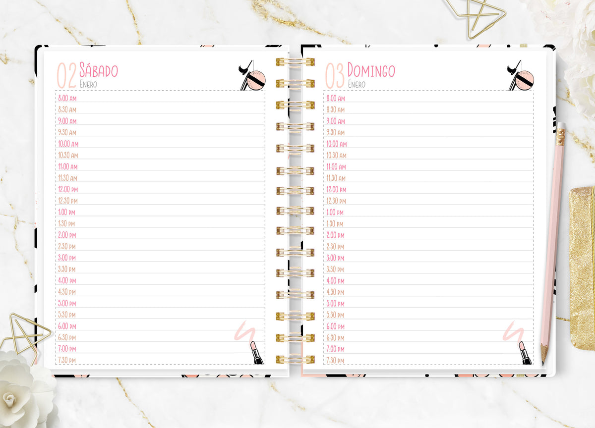 Agenda de Citas Makeup 2027 Diaria