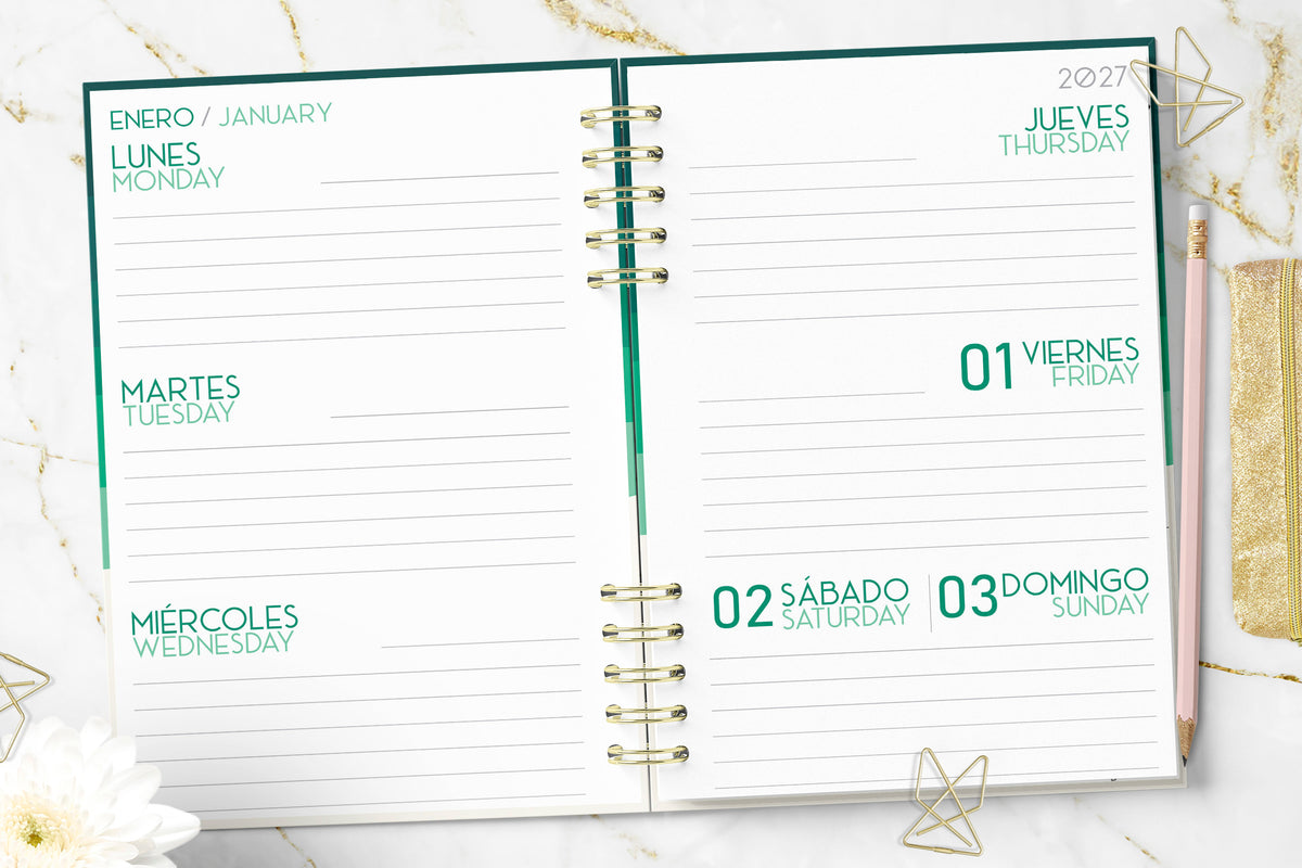 Agenda Ejecutiva Turquoise 2027 Semanal