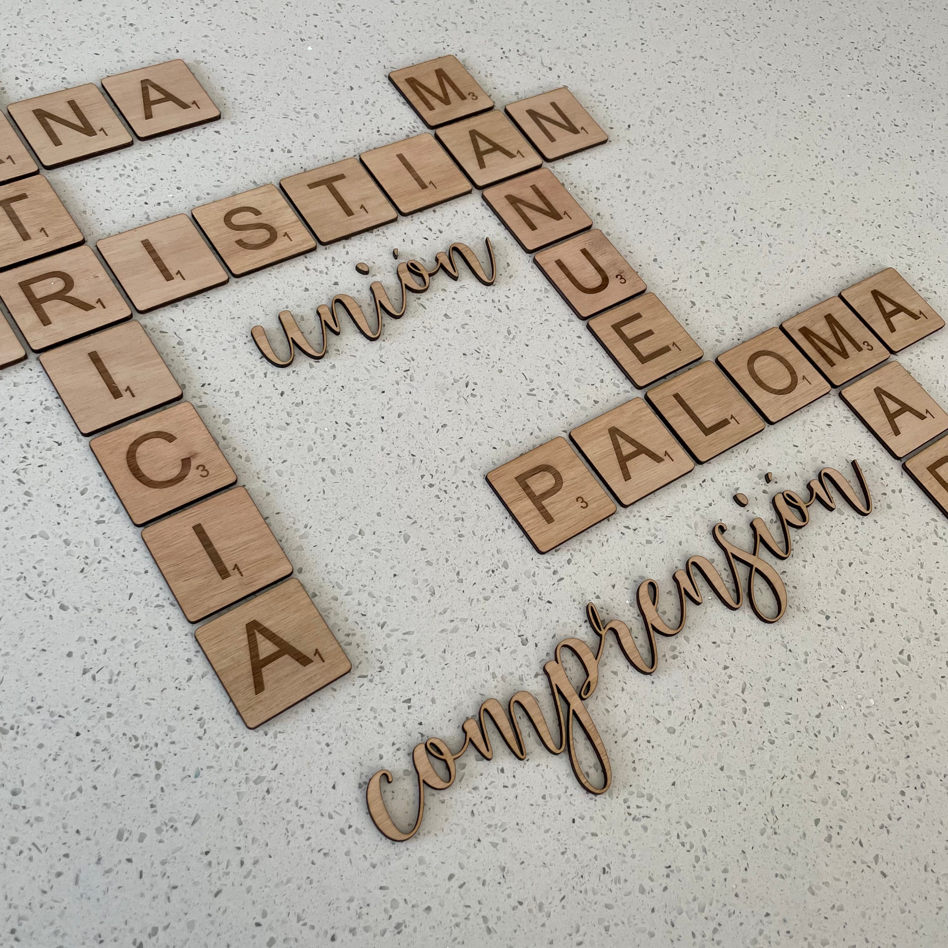 Letras Scrabble decorativas Fiestas en Papel