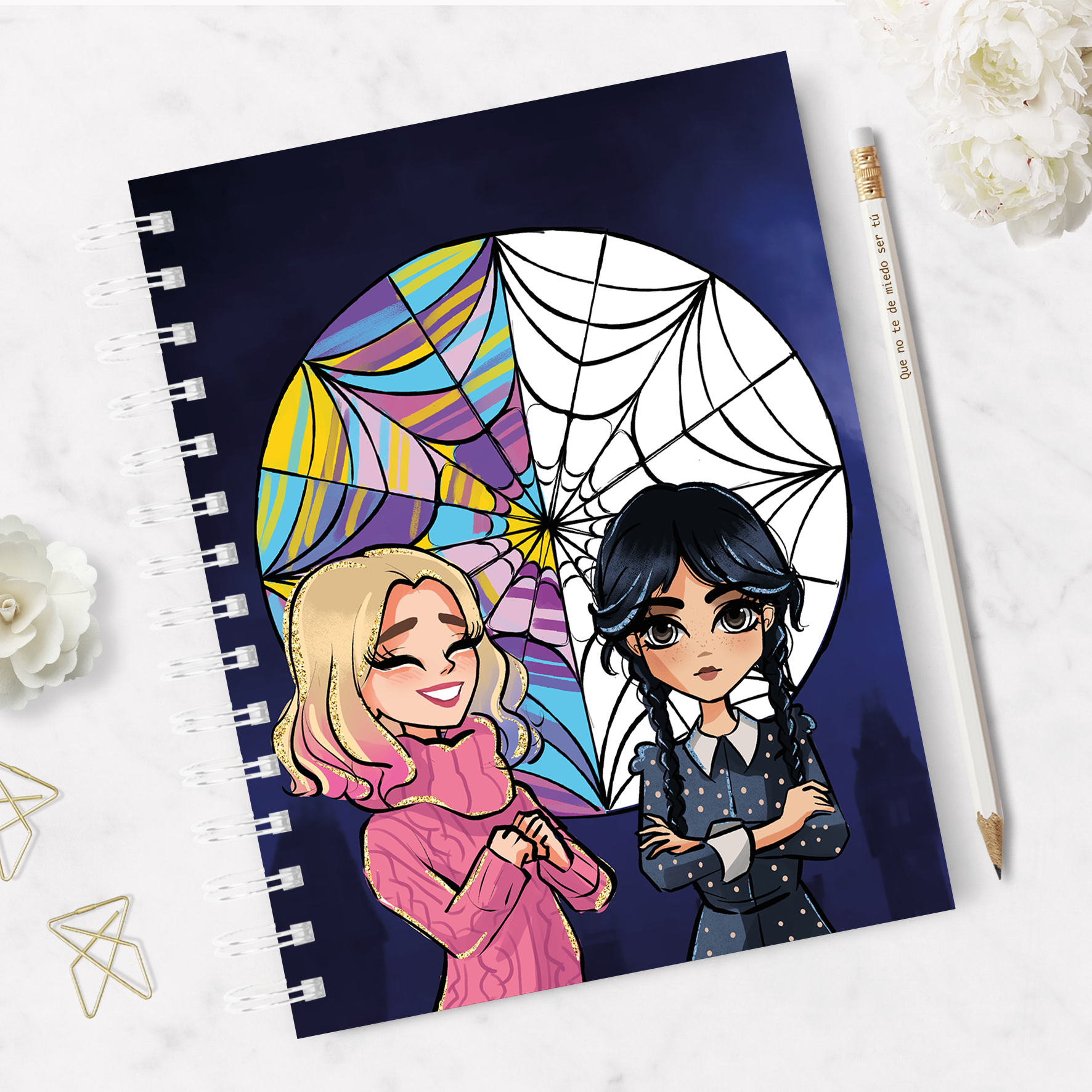 Cuaderno Merlina personalizado Fiestas en Papel