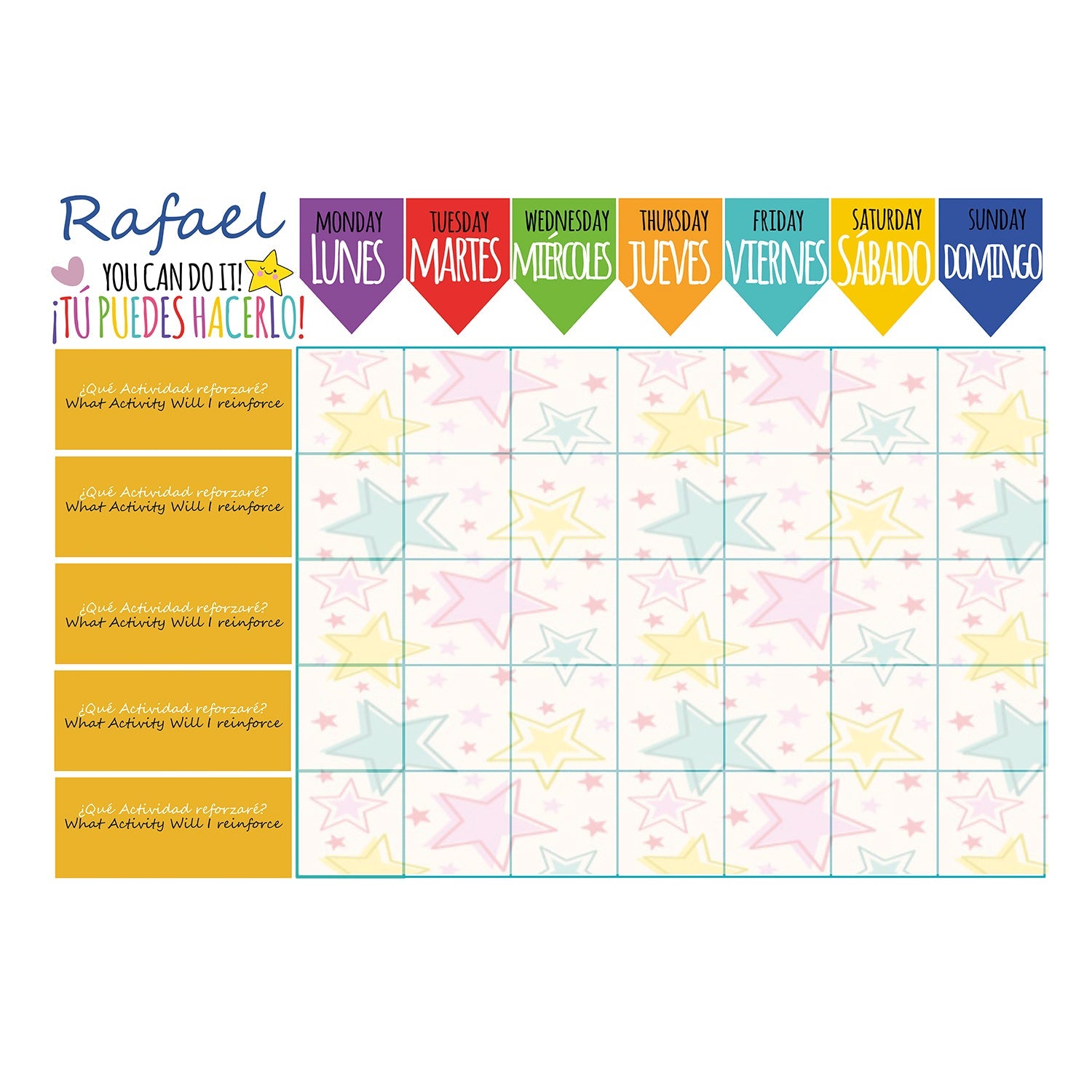 Tablero de tareas para niños Fiestas en Papel