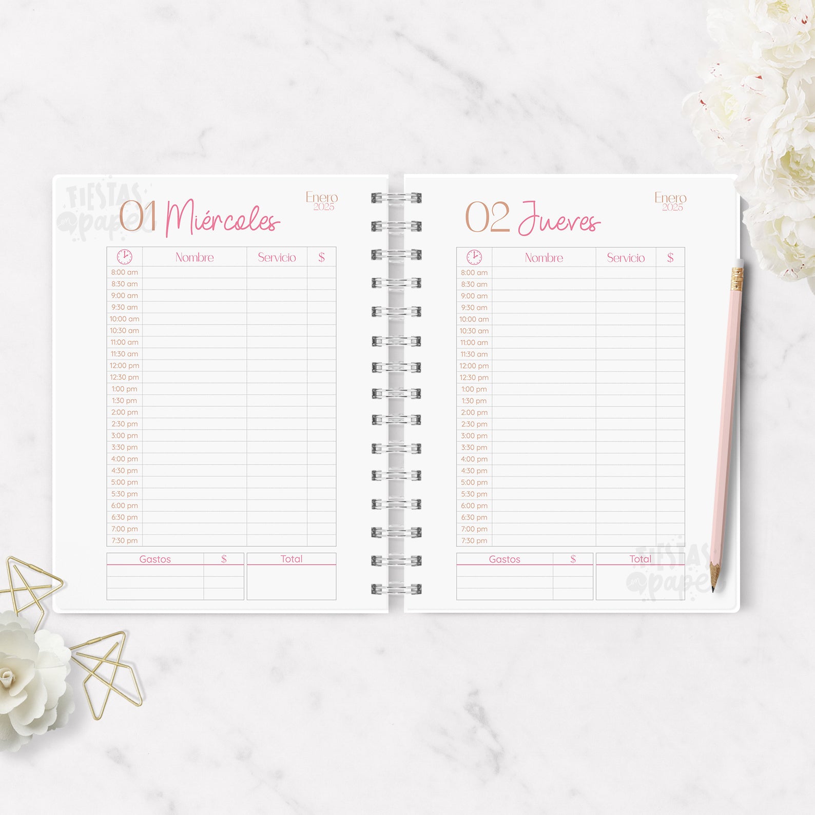 Agenda 2026 Citas Nails & Lashes Diaria