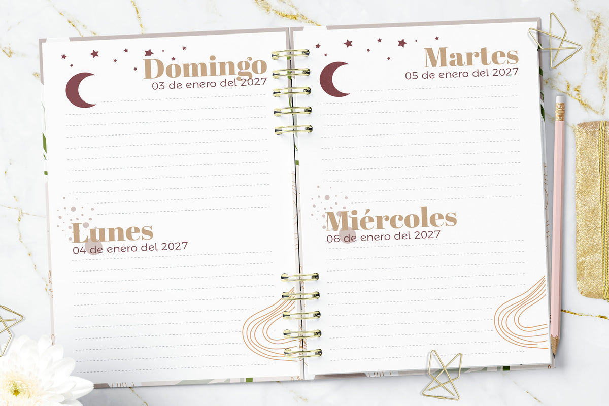Agenda 2027 Boho Moon Dos Días