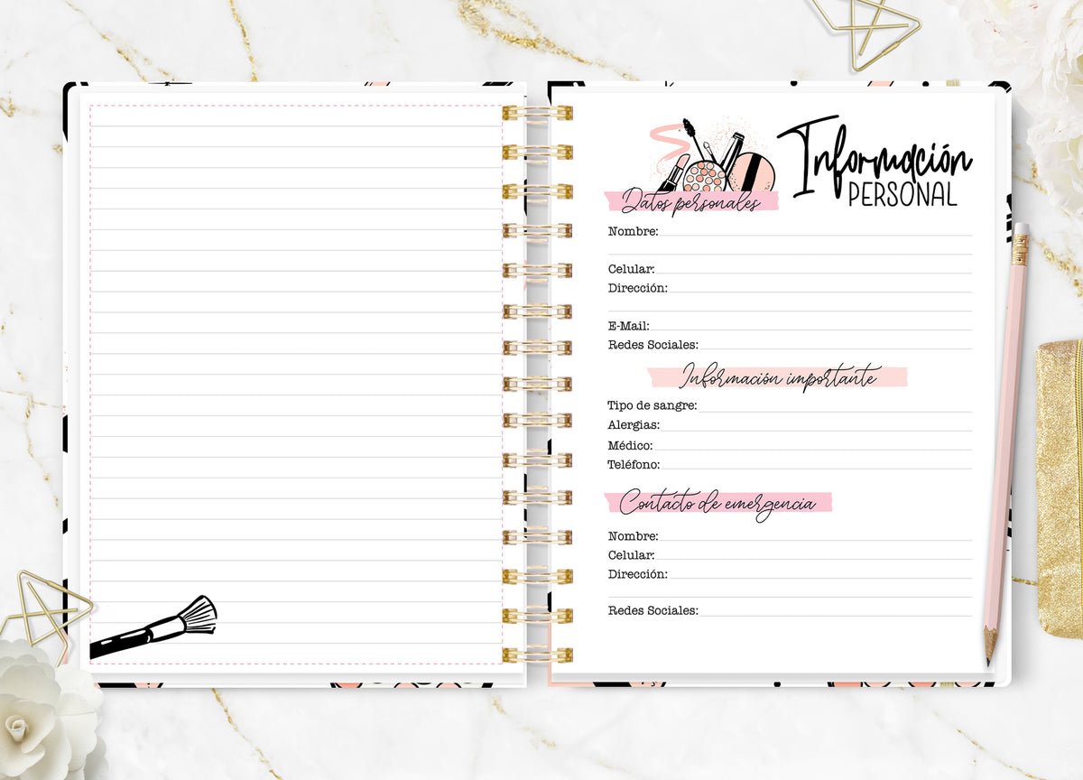 Agenda de Citas Makeup 2027 Diaria