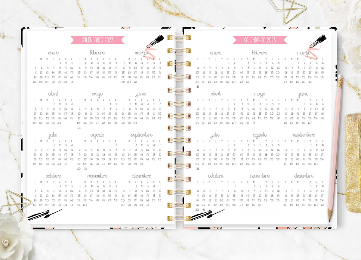 Agenda de Citas Makeup 2027 Diaria