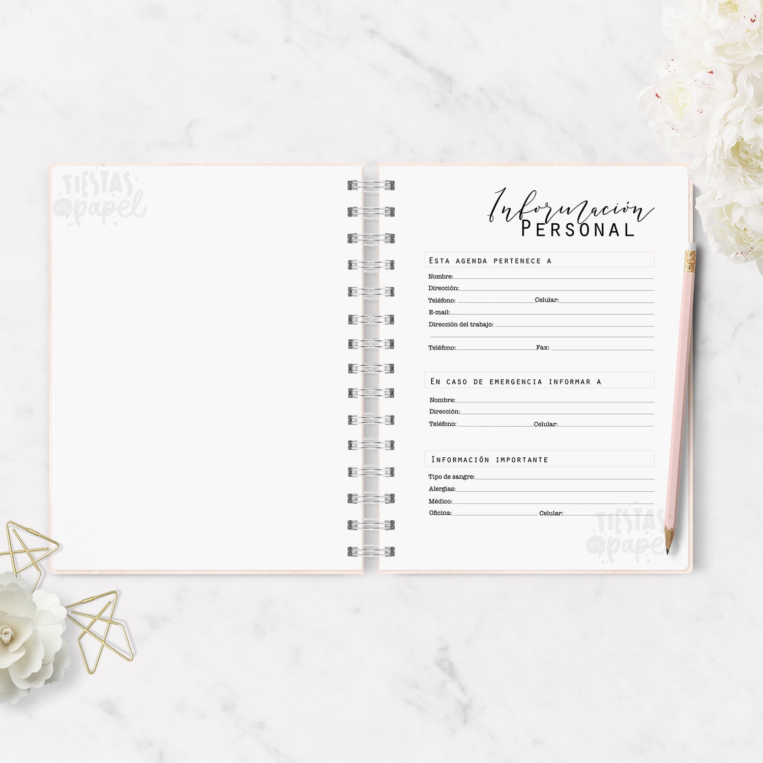 Agenda 2026 Minimalist Pink Diaria