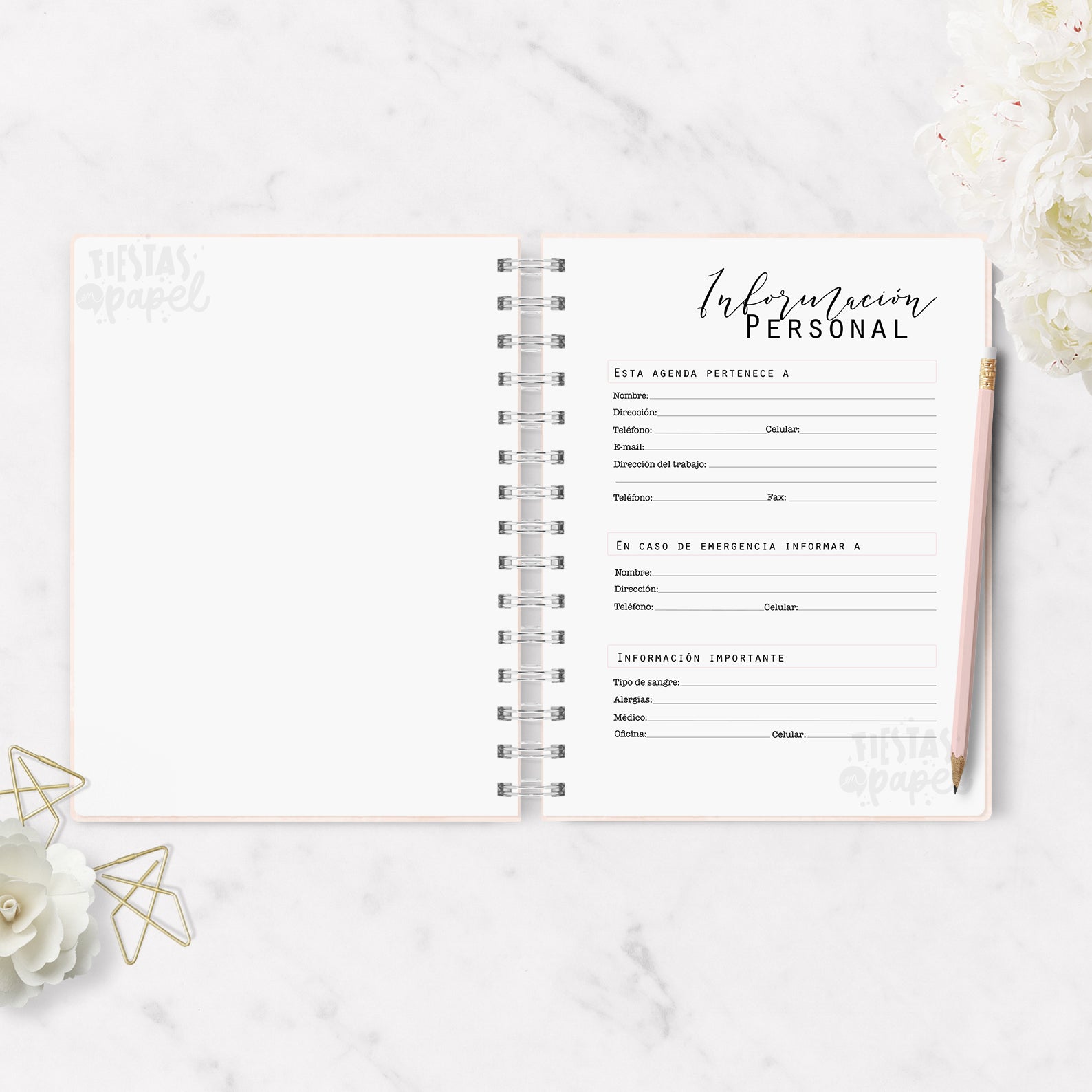 Agenda 2026 Minimalist Pink Diaria