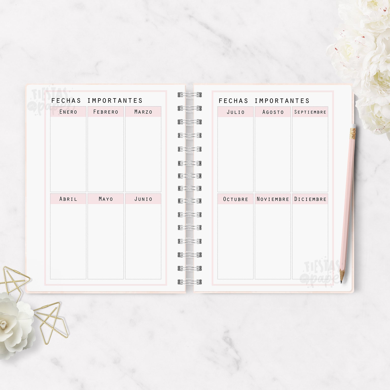 Agenda 2026 Minimalist Pink Diaria