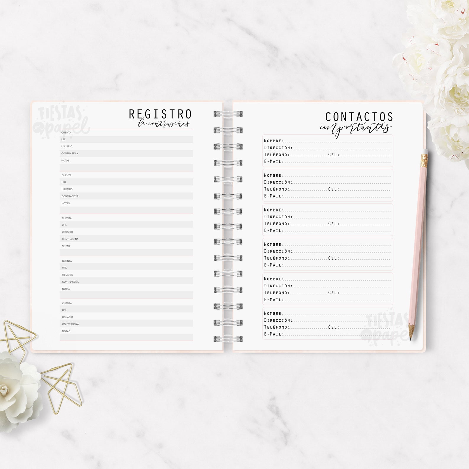 Agenda 2026 Minimalist Pink Diaria