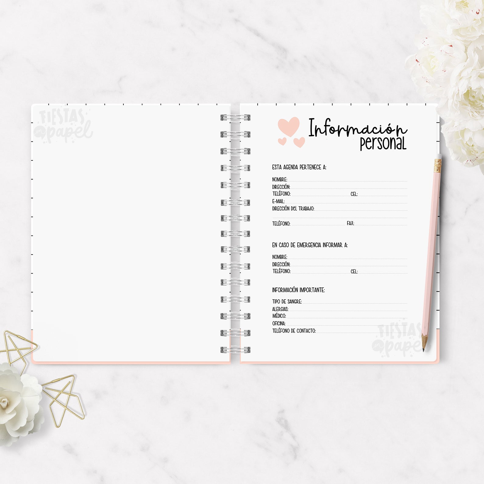 Agenda Pink Hearts 2026 Diaria