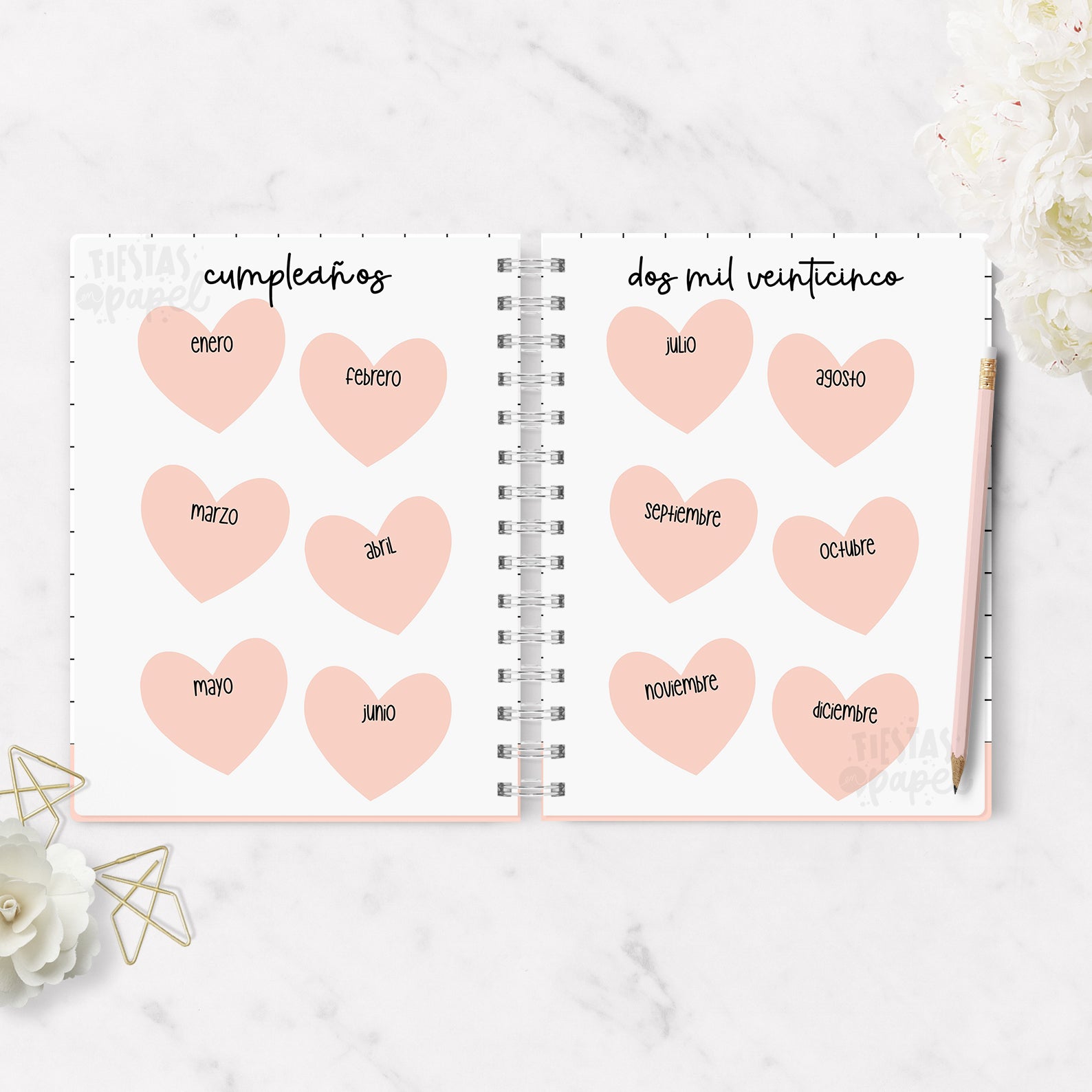 Agenda Pink Hearts 2026 Diaria