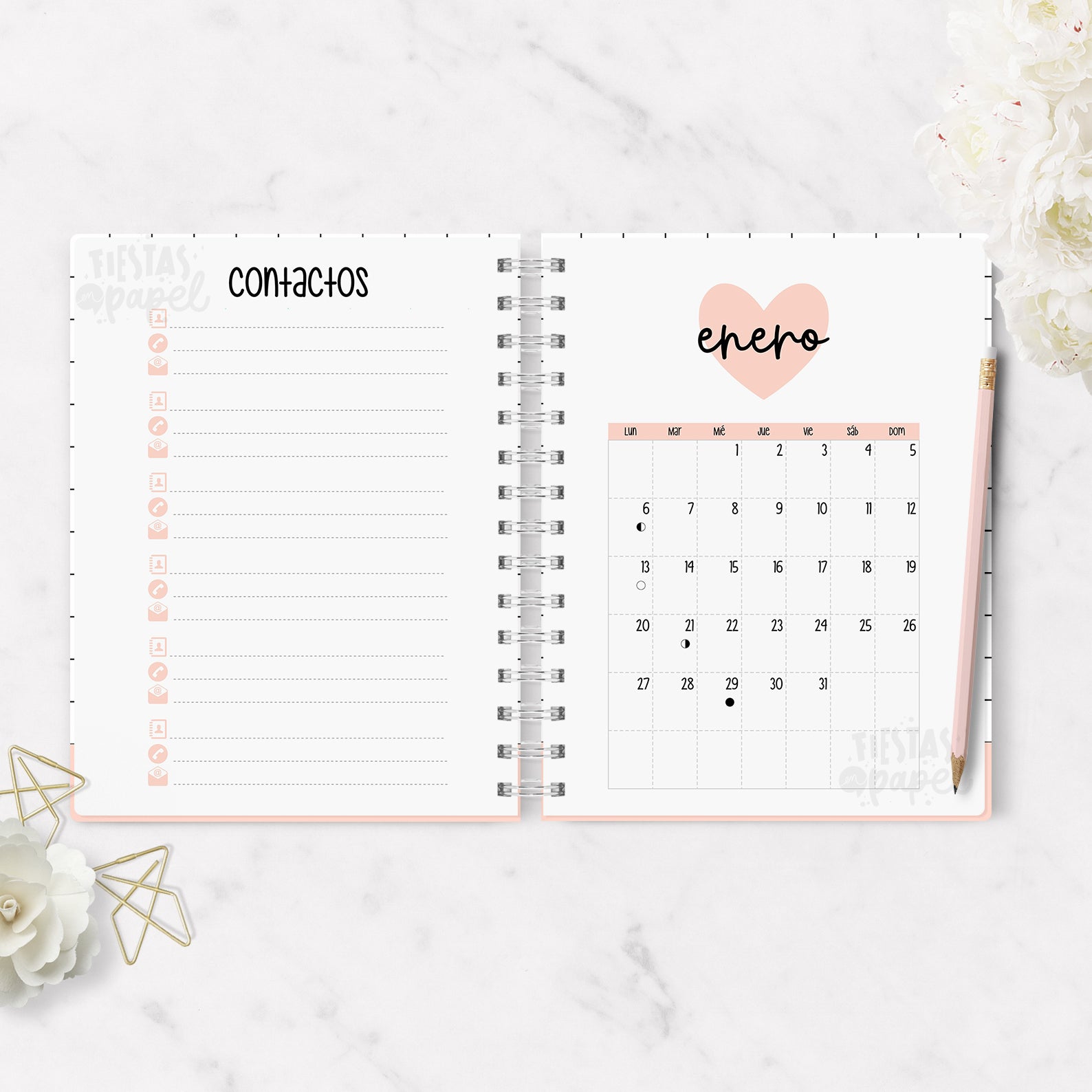 Agenda Pink Hearts 2026 Diaria