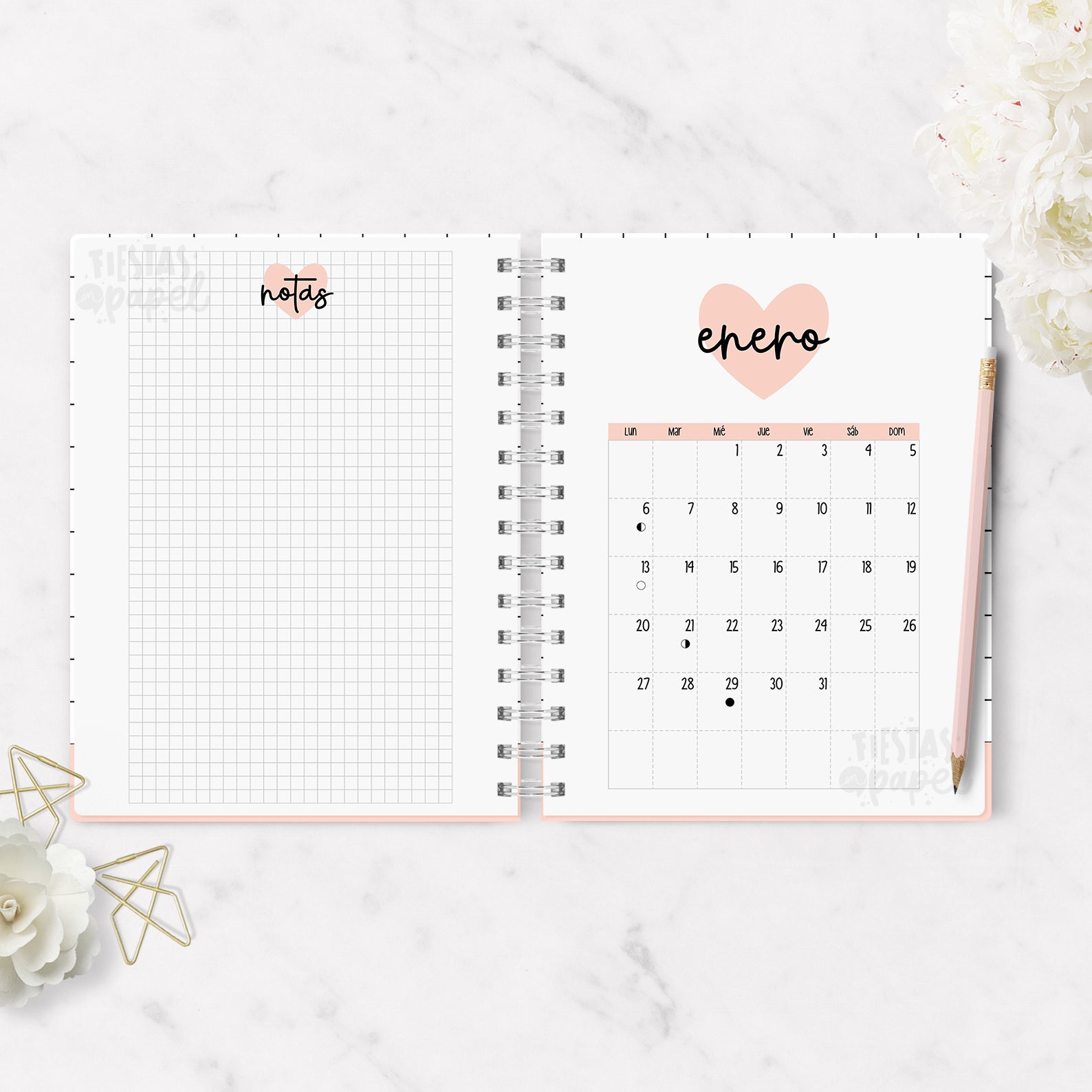 Agenda Pink Hearts 2026 Diaria